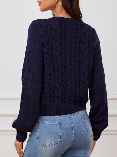 SOLY HUX Cardigan Sweaters for Women Cropped Tie Front Bow Lightweight Cardigan Long Sleeve Trendy Fall Shrugs2