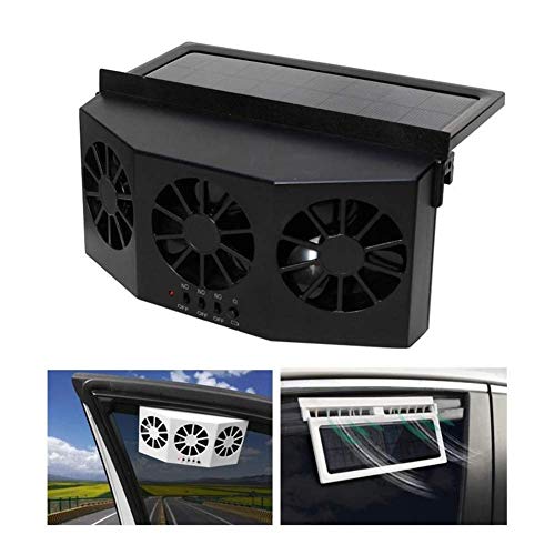 Riloer Solar Powered Car Ventilator, Solar Powered Car Exhaust Fan, Car Radiator, Eliminate The Peculiar Smell Inside The Car and Can Be Used for General Types of Cars
