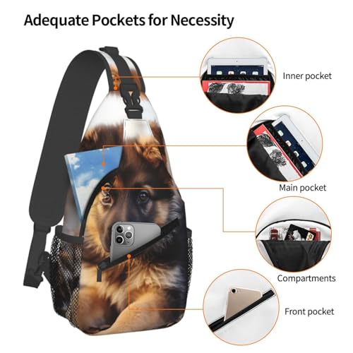 Mochila sling de cachorro pastor alemán negra miniatura 3