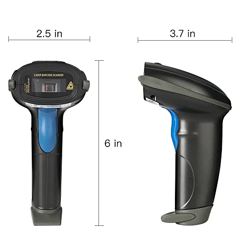 Laser 2.4G Wireless 1D Bar Code Scanners Readers For Computers Pc Laptop, Unideeply Barcode Handheld, Hand Scanning Label Upc Ean Reader Gun Cordless Retails, Black #TOP1