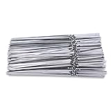 Hemobllo 50 piezas Pinchos Barbacoa de Acero Inoxidable Reutilizables Brochetas Kebab Gruesas y Anchas para Parrilla Exterior Camping Restaurante