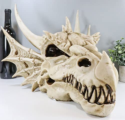 Ebros Gift Large 18" Long Erathia Elder Dragon Skull Fossil Statue Figurine...