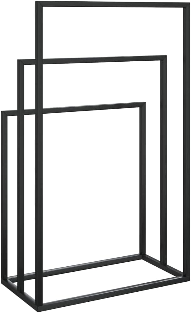 YAFF Freestanding Towel Rack Black 18.9"x9.4"x31.1" Iron