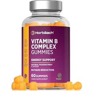 Vitamin B Complex Gummies | 60 Count – Tablet Alternative | High Strength Supplement with Vitamin B12, B6, B12, B2, B3, B5, Biotin, Folic Acid, Zinc and Iodine | Natural Tropical Flavour | by Horbaach