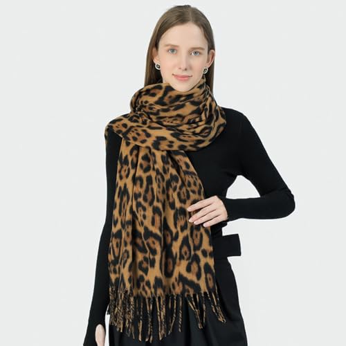 Fashion Leopard Print Scarf Winter Warm Animal Soft Cashmere Blanket Long Scarf Wrap Shawl2