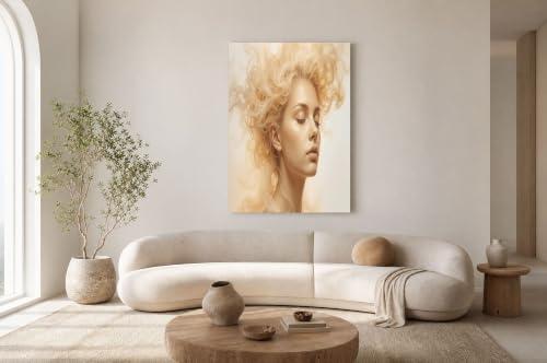 Tableau sur toile femme blonde 80x120cm sans cadre décoration murale salon