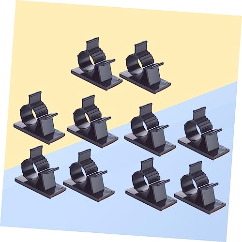 Lurrose 30 piezas clips ajustables para manejo de cables con adhesivo para escritorio, abrazadera para cables, soporte para cordones para espacio de trabajo miniatura 6