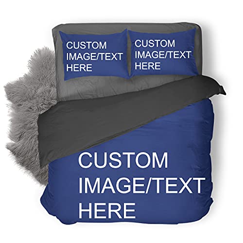 Personalized Duvet Cover Sets Custom Bedding Set with Photo & Text with 2 Pillowcases Gift for Family Girls Boys(Twin)