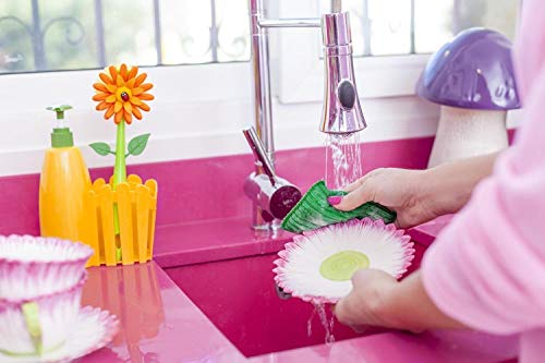 Vigar Flower Power Orange Sink Side Set with Soap Dispenser, 10-1/2-Inches, Orange, Green - Thumbnail 4