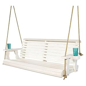 Cenz-888 Verandaschaukel Holzschaukel mit Getränkehalter