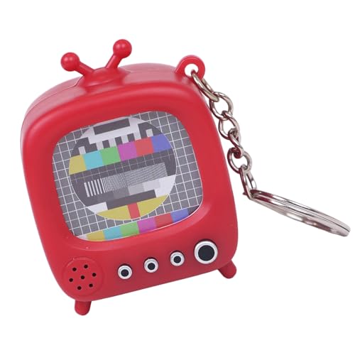 Illumina le tue chiavi con nostalgia utilizzando questo portachiavi retrò in miniatura, caratterizzato da uno schermo luminoso ed effetti sonori classici che replicano il fascino dei televisori vintage, mescolando estetica retrò con funzionalità moderne