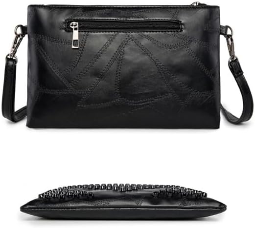 Women Clutch Bag Gothic Punk PU Leather Studded Crossbody Bag Rivet Wristlet Handbag Envelope Clutches For Women Lady - Image 6