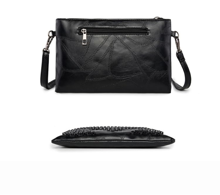 Image of Women Clutch Bag Gothic Punk PU Leather Studded Crossbody Bag Rivet Wristlet Handbag Envelope Clutches For Women Lady