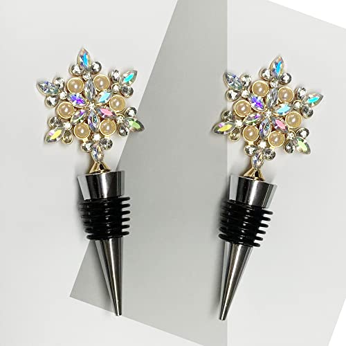 Winter Snowflake Wine Bottle Stoppers (2 pcs)