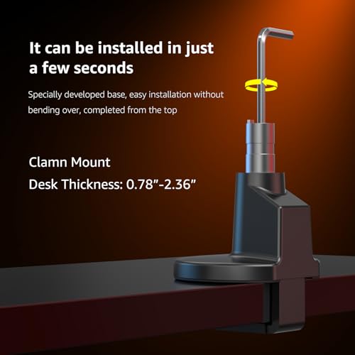 Image of Monitor Arm Stand, 24 to 43 Inch Single Monitor Mount, C Clamp Only, Mechanical Spring Desk Mount, Holds 6.6-26.4 lbs, Fit 75x75 /100x100 VESA,(Black)