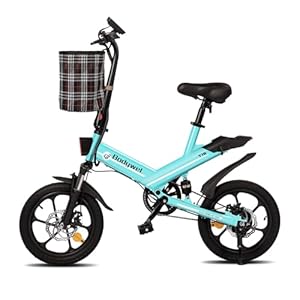 Bodywel T16 Opvouwbare Elektrische Fiets, 16″ Draagbare Fiets met 36V/10.4Ah Batterij, 250W Motor, 4.5 Inch LED Display, Volledige Vering, Bluetooth APP, Unisex