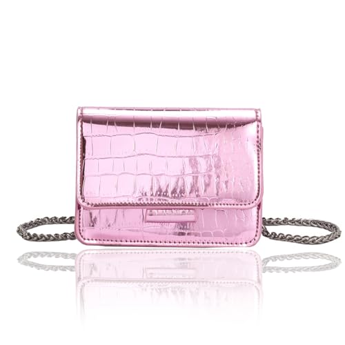 Image of Small Crossbody Purse Bag for Women,Y2K Cute Metallic Croc Handbag