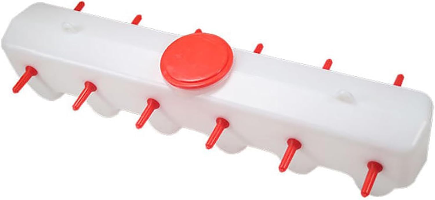 Comedero de Leche para Ganado, Comedero de Leche para Cordero, 12 Tetinas, Comedero de Leche para Lechones, 9 Litros de Gran Capacidad, Tetinas de Silicona, con Válvula de Retención, para Lechón