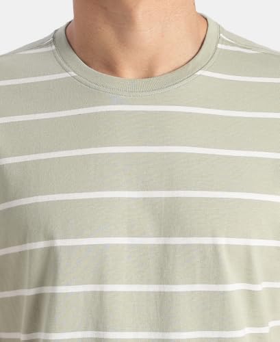 Image of Jockey 2715 Men's Super Combed Cotton Rich Striped Round Neck Half Sleeve T-Shirt