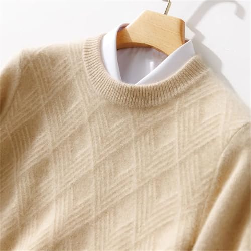 Hamthuit Men Round Neck Sweater Men's Slim Fit Long Sleeve Sweater Knitted Warm Sweater Casual Thick Knitwear Sweater2