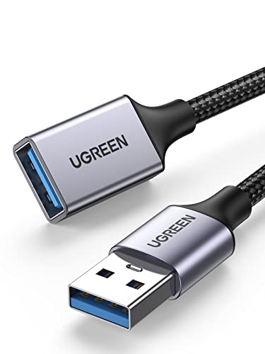 UGREEN Cable Alargador USB 3.0 Extension Tipo A Macho a Hembra Extensor 5 Gbps para Ordernador, Disco Duro Externo, Impresora, Ratón, Teclado, Hub, Pendrive, Mando de PS3, VR Gafas (1M)