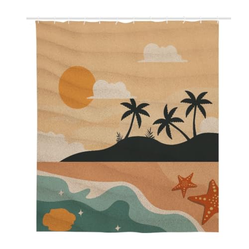 Rideau de douche lavable en machine jaune 180x220 tissu polyester imperméable