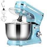 VIVOHOME 4.75 Quart Stand Mixer, 8 Speed Kitchen Electric Food Mixer, Household Stand Mixer for Baking, Cake, Bread with Beater, Dough Hook, Wire Whip and Egg Separator, Blue