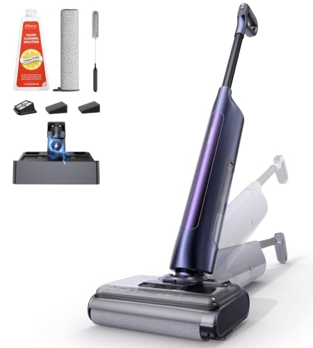 Ultenic Wet Dry Vacuum Cleaner, Vacuum Mop for Wet & Dry Messes, 180° Lay-Flat & Auto Self-Cleaning, 60Mins Runtime ＆ Edge-Cleaning, Anti-Tangle Roller for Hard Floor and Pet Hair, AC1 TriFlex