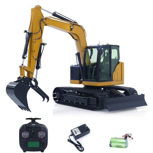 TOUCAN RC HOBBY 1/14 Metal C308 Radio Control Hydraulic Excavator 4Valve RC Digger Engineering Vehicle Flysky ST8 Radio Lights Battery Assembled for Ages 14+
