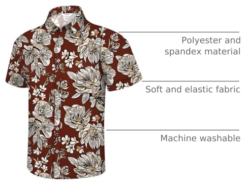 Image of Hawaiian Shirt for Men Tropical Shirts Summer Beach Button Down Short Sleeve Luau Aloha Floral Cruise Vacation Outfit 2026