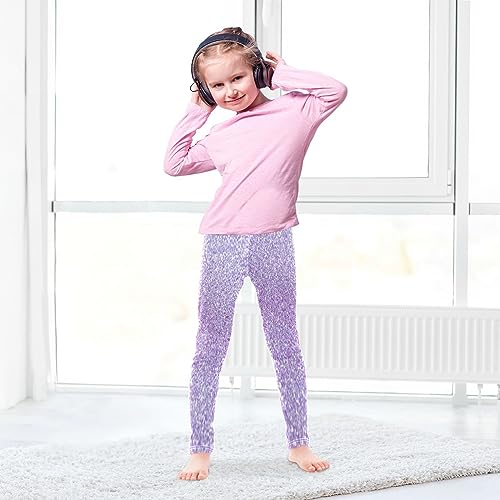 Plaaee Girls Toddler Printed Leggings Yoga Pants Sparkle Purple Glitter Leggings for Kids 4T4