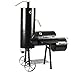 Mayer Barbecue RAUCHA Smoker MS-300 Pro Holzkohlegrill Räucherofen Smoker Grill, 2 Deckelthermometer, Massiv 49 kg, Schwarz, 139 x 184 x 73,5 cm (B x H x T)