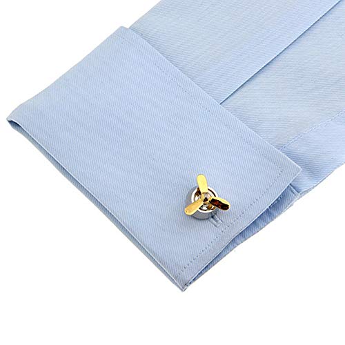 Mancuernillas clásicas para hombre KnBoB en plata y oro miniatura 4