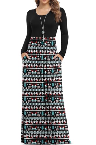 Image of VIISHOW Women's Long Sleeve Loose Plain Maxi Dresses Casual Long Dresses with Pockets