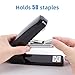 Deli/EZWORK Swing-Arm Swivel Stapler, 25 Sheets Capacity, 360 Degree Rotate Desk Staplers with 1000 Staples for Booklet or Book Binding, Black