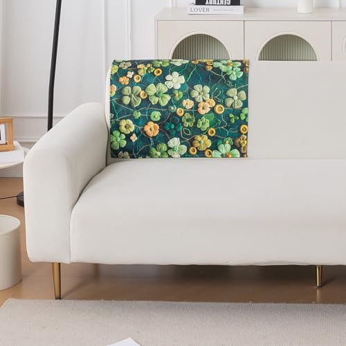 Image of HOKIPO 'Nature Muse' 1 PC Backrest Mat for Sofa Cover | Premium HD Printed Holland Velvet Mat, Emerald Garden (IN-922-L-D4)