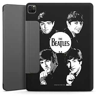Coque Compatible avec Apple iPad Pro 12.9 (2020) Coque pour Tablette étui The Beatles Logo Black & White - Les Beatles, Paul McCartney, John Lennon, RIngo Starr, George Harrison