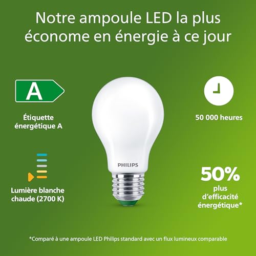 Ampoule LED E27 Philips anti fatigue oculaire basse consommation