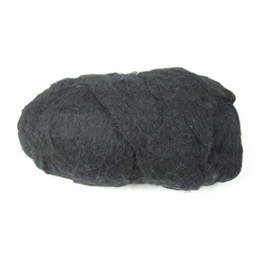 Walking Palm 1 LB. Black Carded Core Wool Needle Wet Felting