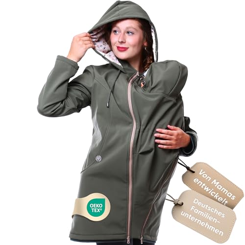 Viva la Mama - Tragejacke für Rückentragen Softshellmantel für...