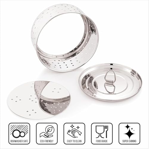 Image of JD Fresh Medium Stainless Steel Paneer Maker /Round Paneer Maker Mould Press with Lid /Quick Way Paneer Maker /Paneer Press Mould Use for Sprout, Tofu, Cheese and Paneer (Round)