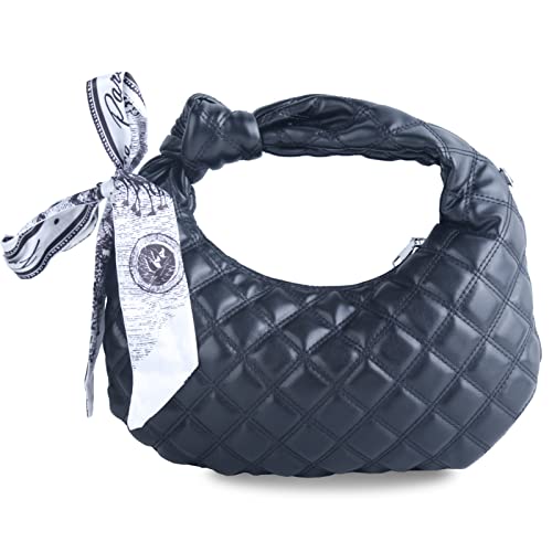 ELDA Knotted Handbag for Women Dumpling Bag Quilted Clutch Handbag Cloud Purse Fashion Ruched Bag Handmade Leather Hobo Bag