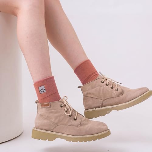 Image of HUGSWEET Thin Soft Cotton Crew Socks for Women Ankle above Bootie Socks Gifts for Women 5-10 Pairs