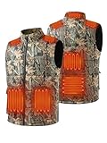 7 zones de chauffage et 3 modèles de chauffage : le gilet de chasse chauffant est équipé de 7 zones de chauffage en fibre de carbone par double contrôle, répartissant dans les épaules, le cou, l'abdomen (2 poches), le dos et le bas du dos qui peuvent chauffer toute la zone centrale de votre corps et vous garder au chaud, ce qui rend une meilleure expérience de chasse hivernale. Le gilet de chasse pour homme est simple à utiliser, appuyez et maintenez pendant 2 secondes pour allumer et éteindre, et changez de vitesse en une seule pression