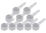 13 mL Plastic Measuring Packaging Scoop (= 2.6 teaspoon/ = 13 cc/ = 0.9Tbsp/ = 0.44 fl oz), Short Handle - to Measure and Dispense Spices, Granules, Powders, for Seeds Packing (10)