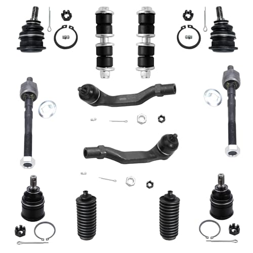 Image of Detroit Axle - 14pc Front End Control Arms Kit for 92-95 Honda Civic, 2 Lower Control Arms 4 Ball Joints 2 Sway Bars 4 Tie Rods 2 Boots 1992 1993 1994 1995 Replacement