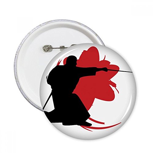 Badge bouton samouraï motif sakura japonais lot de 5 pin's idée cadeau original