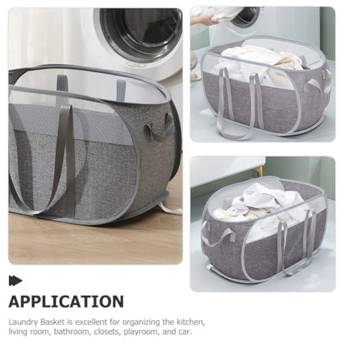 Cesta de lavandería portátil de gran capacidad con asas para ropa sucia 5