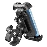 tounee Motorcycle Phone Mount - Dual Vibration Dampener, Tool-Free Bike Phone Holder Handlebar Clip & Secure Lock for iPhone 16/15 Pro Max, 4.7-6.7" Phones - Black