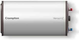 Crompton Versa Horizontal RHS 25L Storage Water Heater (Geyser) with Rust Proof Plastic body and Superior Glassline Coating, Fits under false ceilings, 8 Bar pressure rating and 7yr Tank warranty